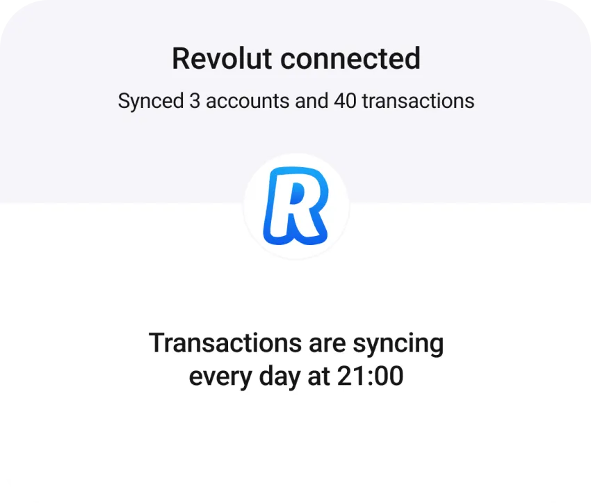 Revolut bank sync personal finance app screenshot