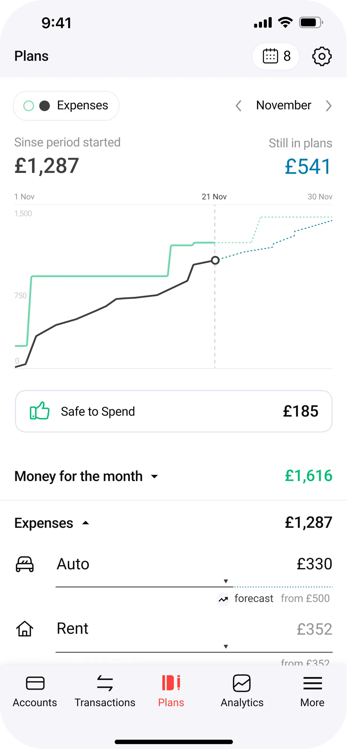 ZenMoney spending plan app screenshot 